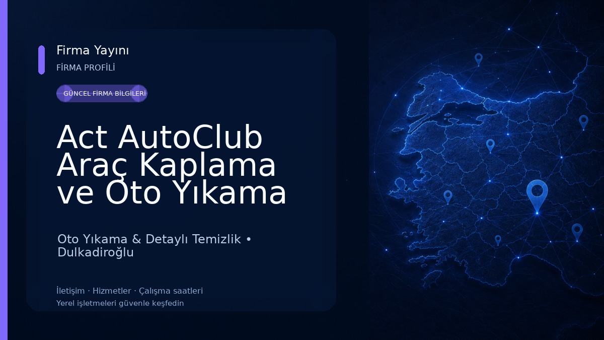 Act AutoClub Araç Kaplama ve Oto Yıkama Hizmetleri Oto Yıkama & Detaylı Temizlik