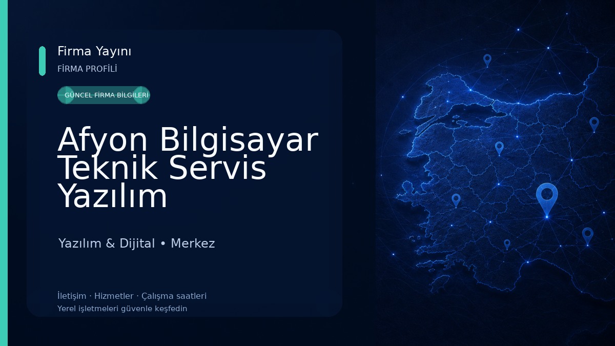 Afyon Bilgisayar Teknik Servis Yazılım