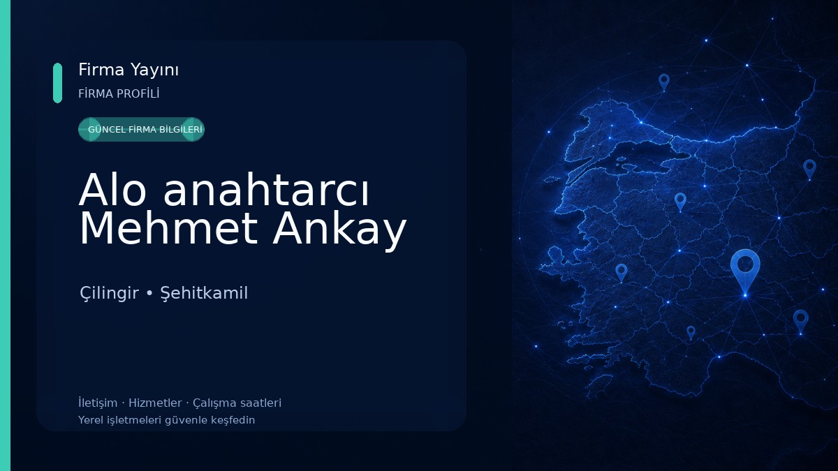 Alo anahtarcı Mehmet Ankay Çilingir
