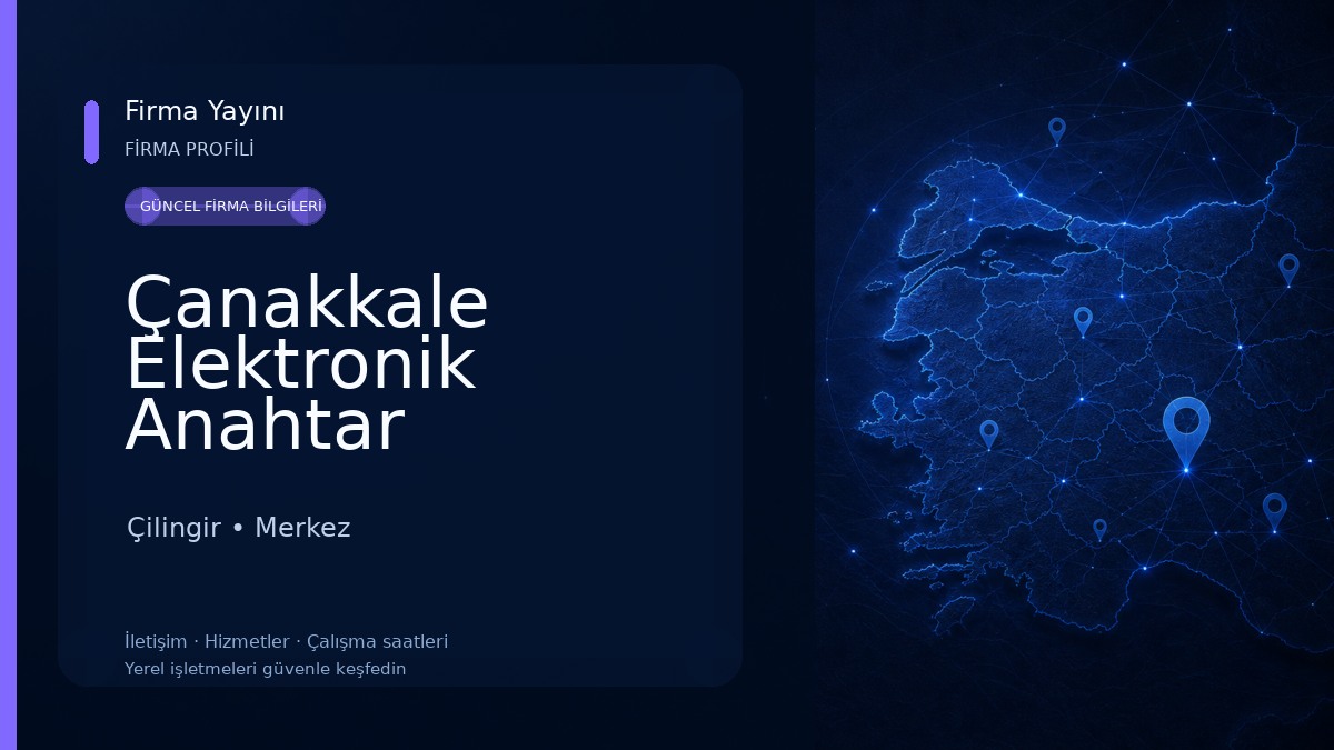 Çanakkale Elektronik Anahtar 
