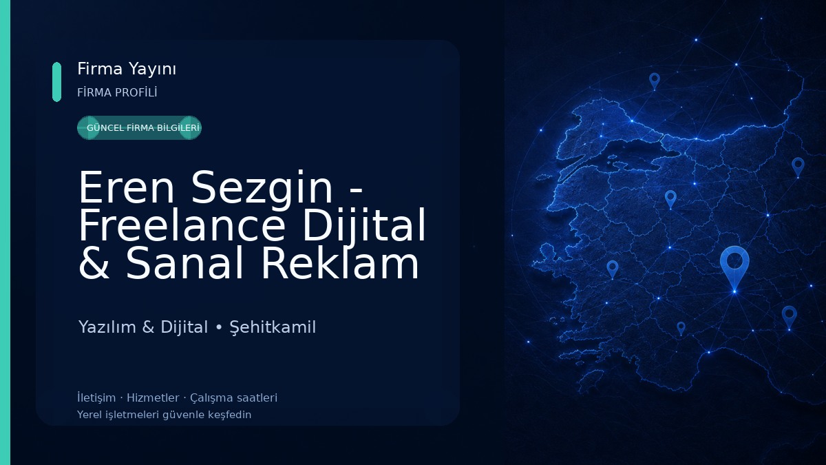 Eren Sezgin - Freelance Dijital & Sanal Reklam Hizmetleri Yazılım & Dijital
