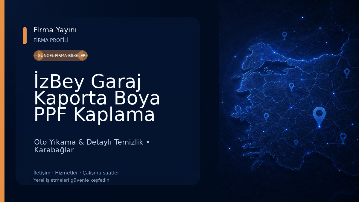 İzBey Garaj Kaporta Boya PPF Kaplama Cam Filmi Pasta Cila Seramik Kaplama Detaylı Temizlik Çelik Rötuş Güneş Yanığı Onarımı