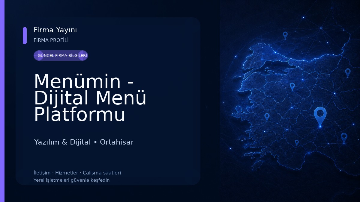 Menümin - Dijital Menü Platformu Yazılım & Dijital