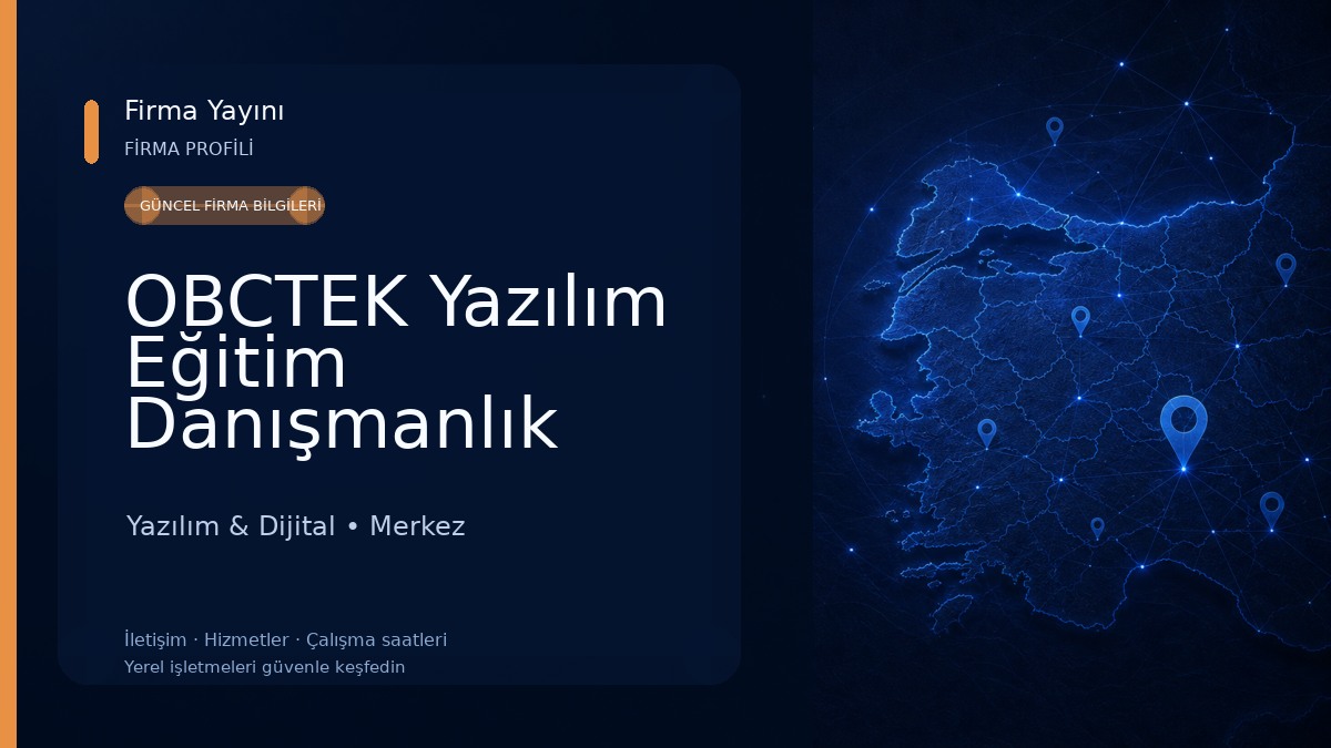 OBCTEK Yazılım Eğitim Danışmanlık San. Tic. LTD.ŞTİ Yazılım & Dijital