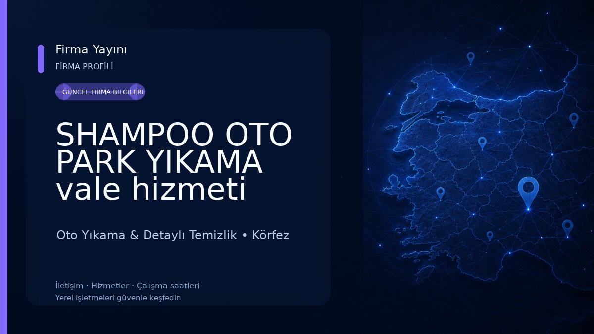 SHAMPOO OTO PARK YIKAMA vale hizmeti vardır ( işletmemizde. Detaylı oto. Temizlik vardır Oto Yıkama & Detaylı Temizlik