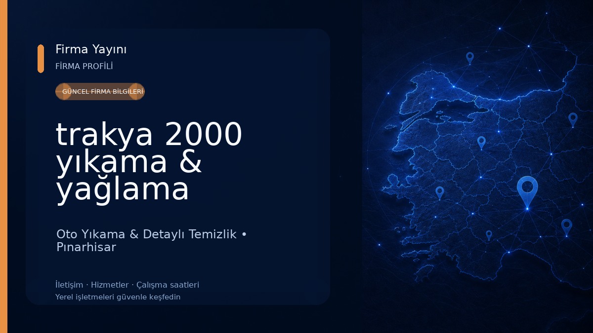 trakya 2000 yıkama & yağlama Oto Yıkama & Detaylı Temizlik
