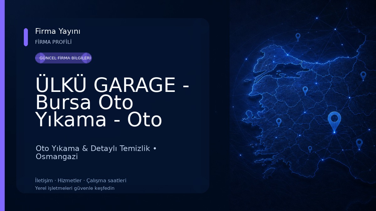 ÜLKÜ GARAGE - Bursa Oto Yıkama - Oto Kuaför Oto Yıkama & Detaylı Temizlik